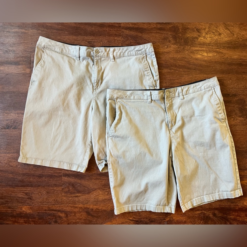 Set of 2 Men’s Blue Crown Classic Chino Khaki shorts, size 38 GUC Uniform Work